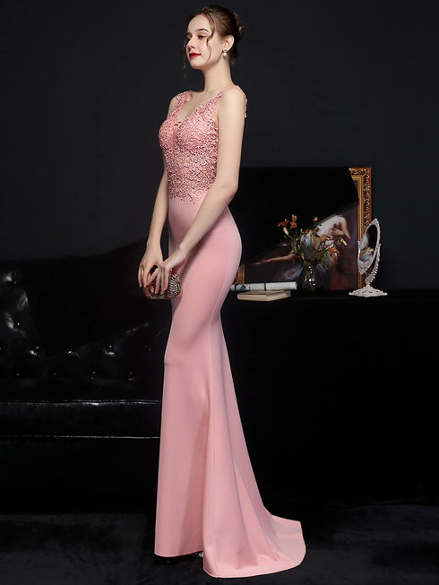 Sexy Elegant Luxury Wedding Evening Long Dresses for Women Rhinestone Prom Party Dresses Summer Dress